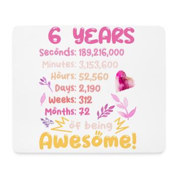 6 years old! Birthday gift for 6th birthday - Mouse Pad (horizontal) - white - Front