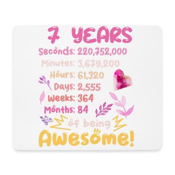 7 years old! Birthday gift for 7th birthday - Mouse Pad (horizontal) - white - Front