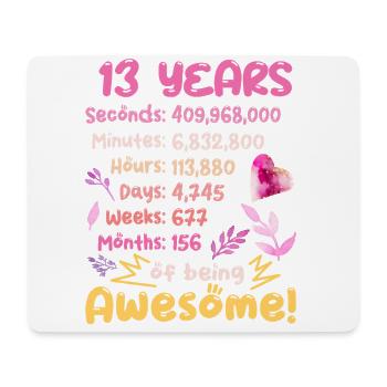 13 ans ! Cadeau d’anniversaire 13e anniversaire - Tapis de souris (format paysage) - blanc - Devant
