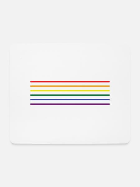 LGBT-Flagge - Mousepad (Querformat) - Weiß