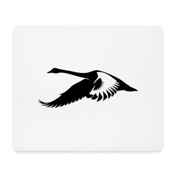 Fliegender Schwan - Mousepad (Querformat) - Weiß - Vorne