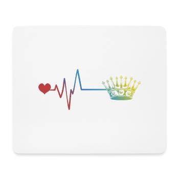 Krone Puls Herzschlag icon - Mousepad (Querformat) - Weiß - Vorne