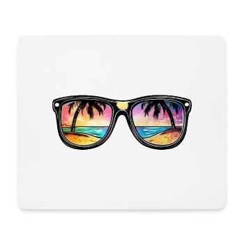 Lunettes de soleil Plage Palmiers Vacances - Tapis de souris (format paysage) - blanc - Devant