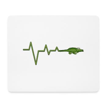 Krokodilpuls im Neon-EKG - Mousepad (Querformat) - Weiß - Vorne