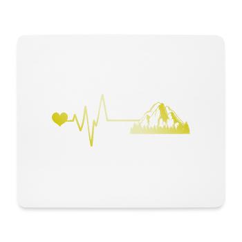 Mountains Pulse Heart - Mouse Pad (horizontal) - white - Front
