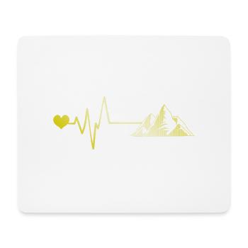 Herzschlag Berge Mountains Love - Mousepad (Querformat) - Weiß - Vorne