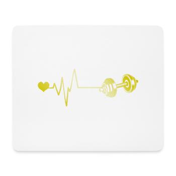 Haltère Pulse Love - Tapis de souris (format paysage) - blanc - Devant