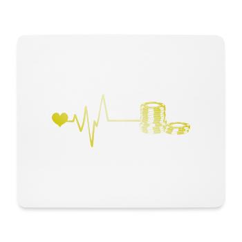 Poker jeton pouls coeur amour - Tapis de souris (format paysage) - blanc - Devant