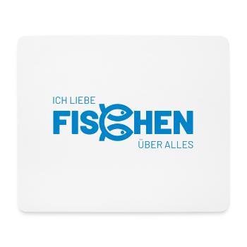 ich liebe fischen über alles - Mousepad (Querformat) - Weiß - Vorne