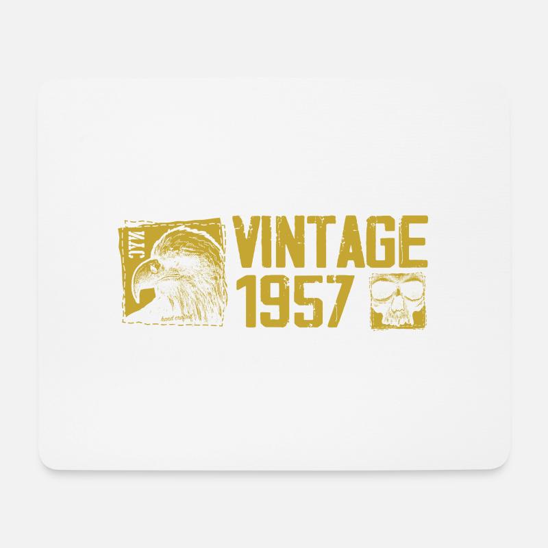 Jahrgang 1957 Retro Jubiläumsgeschenk 1957 - Mousepad (Querformat) - Weiß