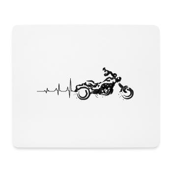 Heartbeat motorcycle - Mouse Pad (horizontal) - white - Front