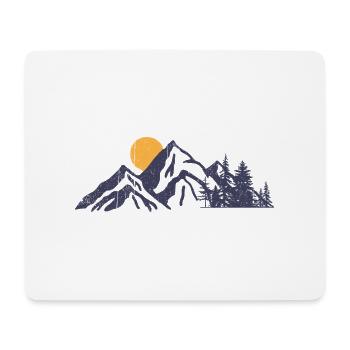 Berg Sonnenuntergang Natur Illustration - Mousepad (Querformat) - Weiß - Vorne