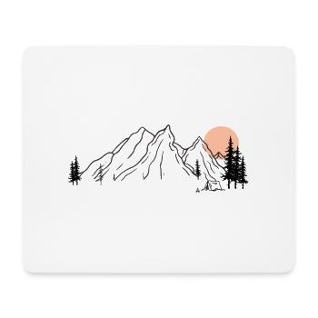 Sunrise Mountain Range Illustration - Mouse Pad (horizontal) - white - Front