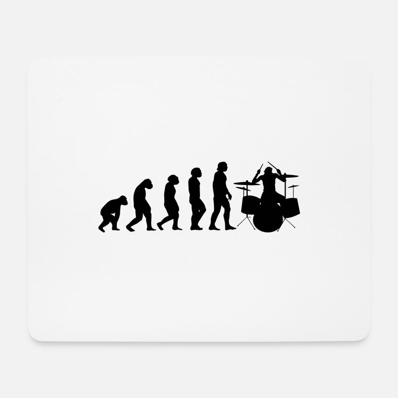 Schlagzeug Schlagzeuger Evolution II - Mousepad (Querformat) - Weiß