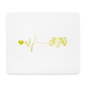 Traktor Puls Herz Liebe - Mousepad (Querformat) - Weiß - Vorne