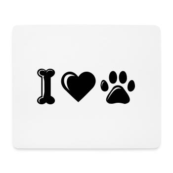I love dogs - Mousepad (Querformat) - Weiß - Vorne