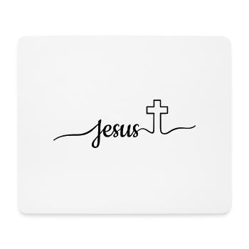 Jesus - Cross - Mouse Pad (horizontal) - white - Front