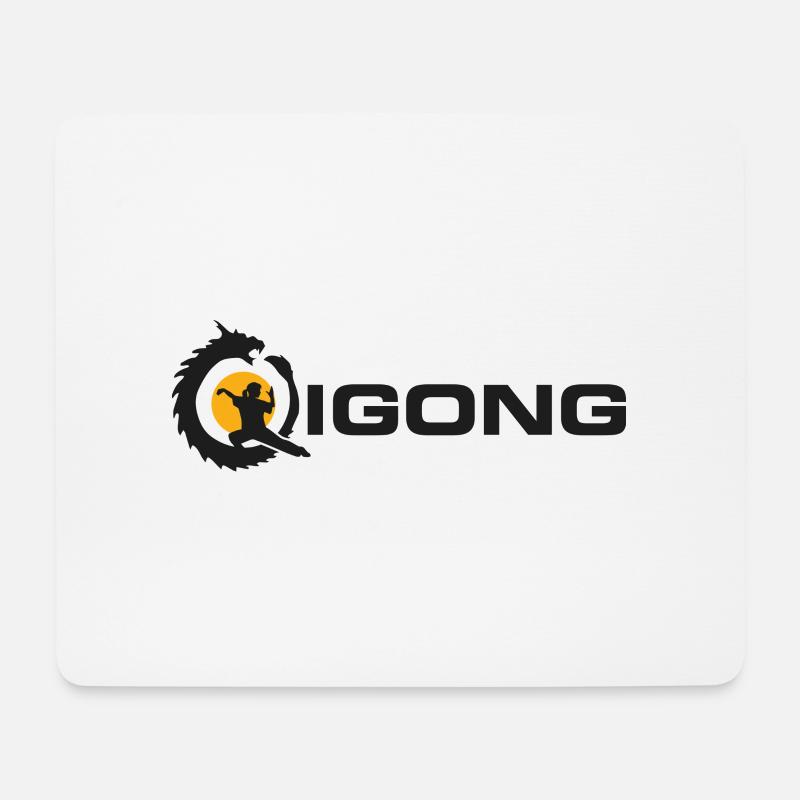 Qigong dragon schwarz - Mousepad (Querformat) - Weiß