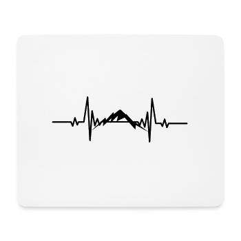 Heartbeat verschneiter Berg - Mousepad (Querformat) - Weiß - Vorne