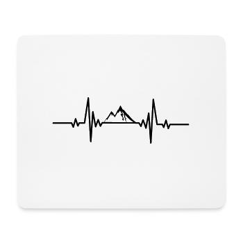 Herzschlag schneebedeckter Berg - Mousepad (Querformat) - Weiß - Vorne
