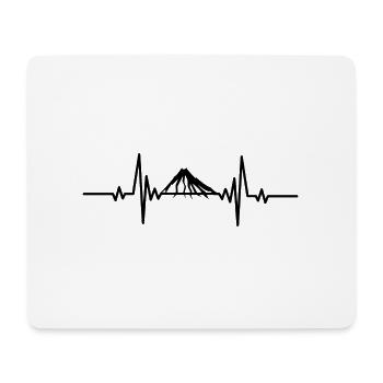 Herzschlag großer Berg - Mousepad (Querformat) - Weiß - Vorne