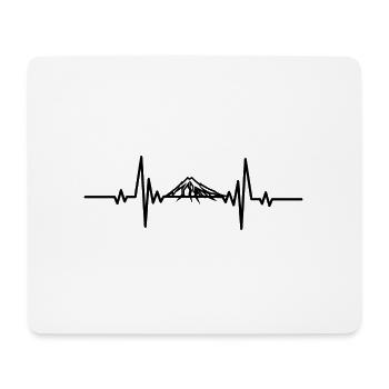 Heartbeat kleiner schneebedeckter Berg - Mousepad (Querformat) - Weiß - Vorne
