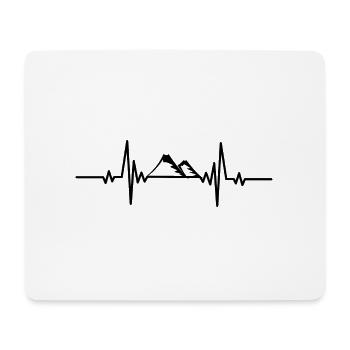 Herzschlag zwei kleine Berge - Mousepad (Querformat) - Weiß - Vorne