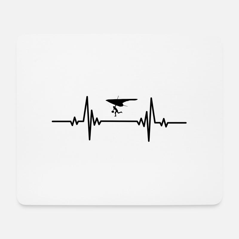 Herzschlag Drachenfliegen nach links - Mousepad (Querformat) - Weiß