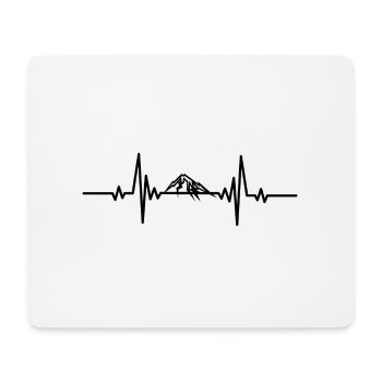 Heartbeat verschneiter Berggipfel - Mousepad (Querformat) - Weiß - Vorne