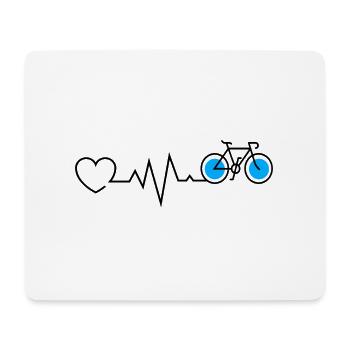 Herzschlag Fahrrad Radsport - Mousepad (Querformat) - Weiß - Vorne
