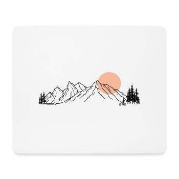 Sunset Ride Line Art on Black - Mouse Pad (horizontal) - white - Front