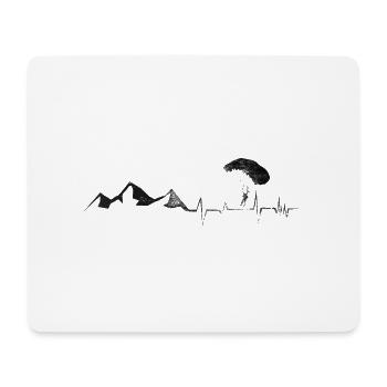 Herzklopfen - Berg - Gleitschirmfliegen - (5) - Mousepad (Querformat) - Weiß - Vorne