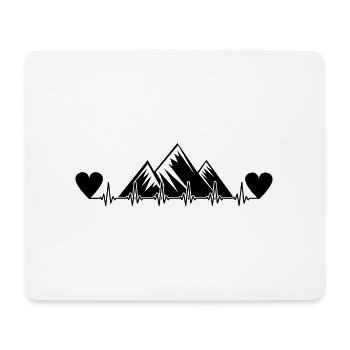 Battement de cœur - Double coeur - Montagne - (3) Battement de cœur - - Tapis de souris (format paysage) - blanc - Devant