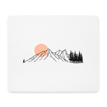 Dessin au trait de l’horizon pêche - Tapis de souris (format paysage) - blanc - Devant