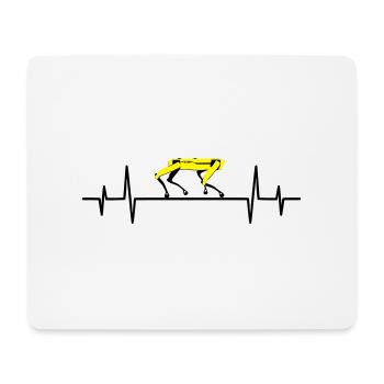 Herzschlag Spot Roboterhund Boston Dynamics Gelb - Mousepad (Querformat) - Weiß - Vorne