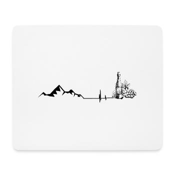 Vin - Palpitations cardiaques - Montagne - (4) - Tapis de souris (format paysage) - blanc - Devant