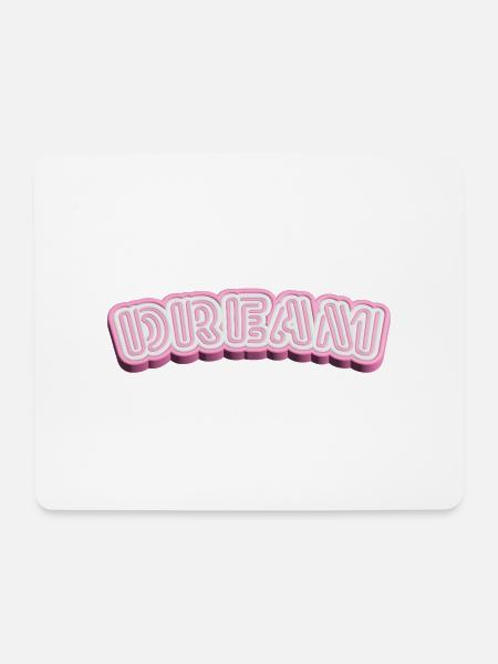 Dream 3D Typografie - Weiß & Pink 3D Wort-Design - Mousepad (Querformat) - Weiß