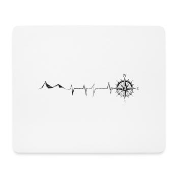 Heartbeat - Compass - Mountain - (8) - Mouse Pad (horizontal) - white - Front