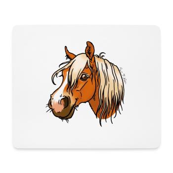 Cheval de trait comtois (texte blanc) - Tapis de souris (format paysage) - blanc - Devant