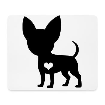 Cadeau de battement de coeur de chien Chihuahua - Tapis de souris (format paysage) - blanc - Devant