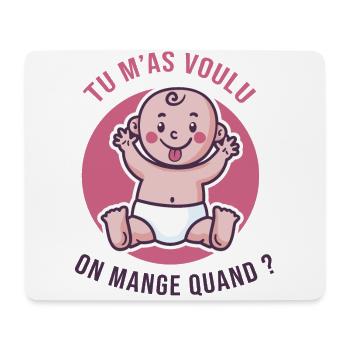 J'ai faim, cadeau de naissance bébé humour - Tapis de souris (format paysage) - blanc - Devant