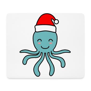 Krake Comic Weihnachten Xmas - Mousepad (Querformat) - Weiß - Vorne
