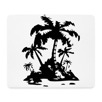 Symbole de la silhouette de Palm Island - Tapis de souris (format paysage) - blanc - Devant