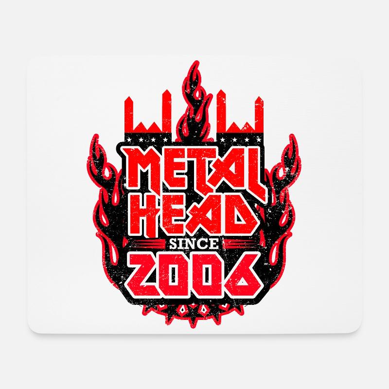 METALHEAD siden 2006 - Musemåtte (tværformat) - hvid