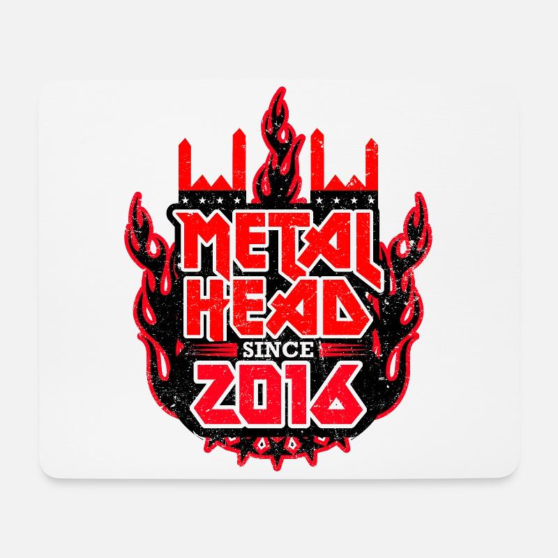METALHEAD siden 2016 - Musemåtte (tværformat) - hvid