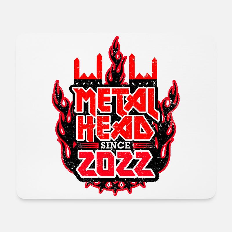 METALHEAD siden 2022 - Musemåtte (tværformat) - hvid