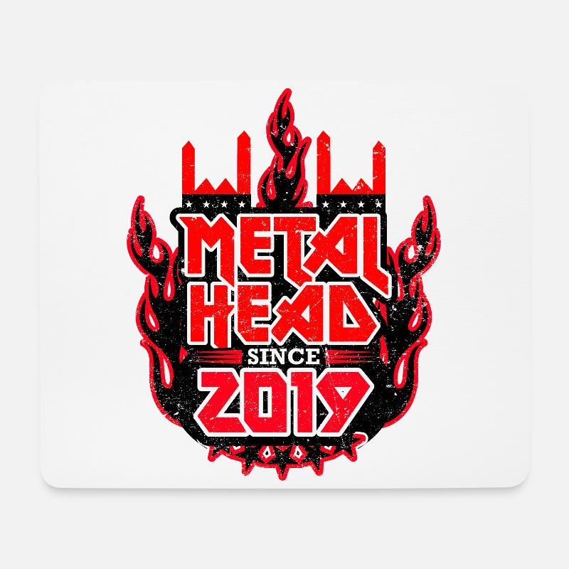 METALHEAD siden 2019 - Musemåtte (tværformat) - hvid