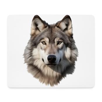 Wolf (white/grey) - Mouse Pad (horizontal) - white - Front
