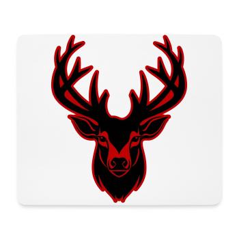 Hirsch Silhouette Kopf - Mousepad (Querformat) - Weiß - Vorne