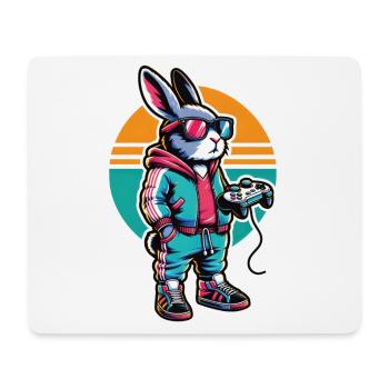 Zocker Osterhase für Nerds und Gamer - Mousepad (Querformat) - Weiß - Vorne